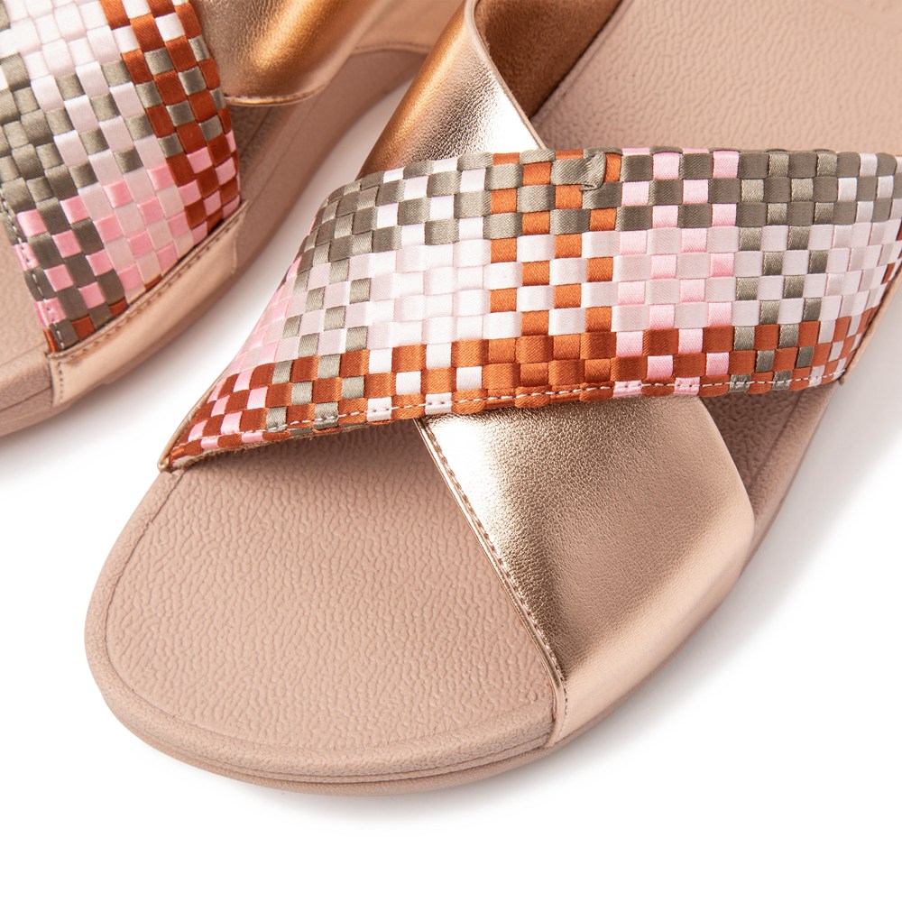 Fitflop Sandaler Dame Koral Pink - Lulu Silky-Weave Cross - LMAED6089